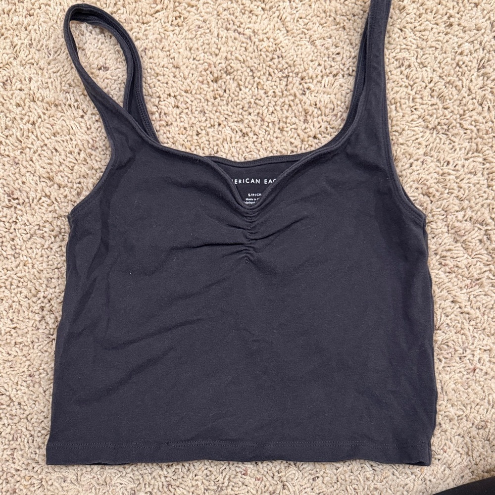 American Eagle Outfitters Black Crop Top